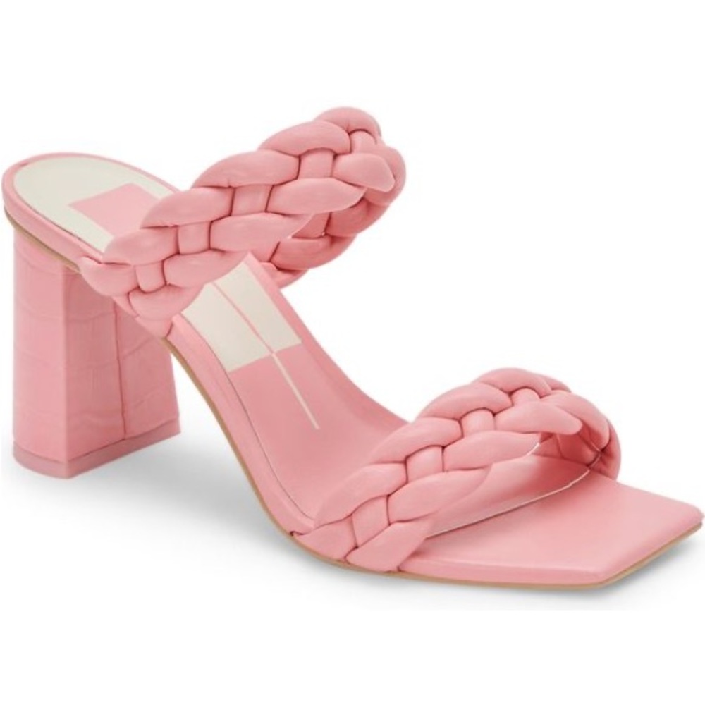 Dolce Vita Barbie Paily Braided Rose Pink Sandal Heels - Picture 2 of 8
